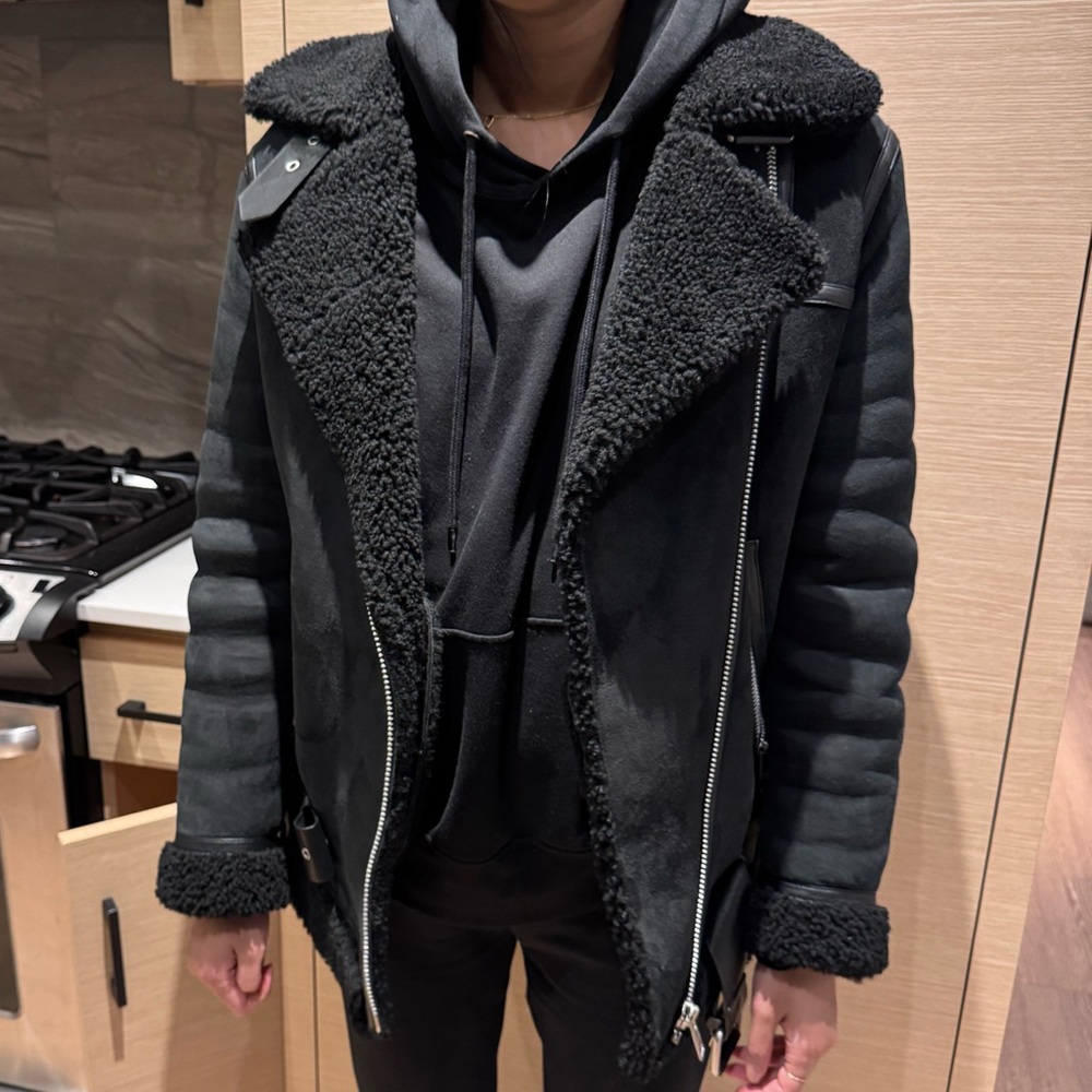Allsaints Black Shearling Jacket